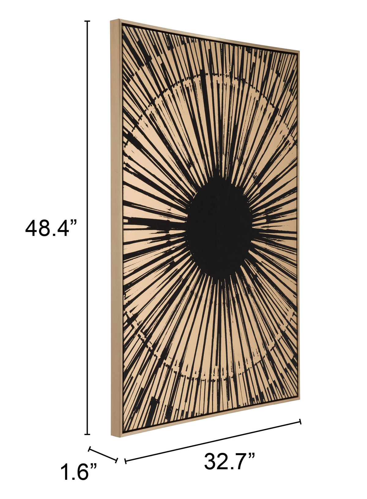 Canvas Black Gold Sunburst C274988