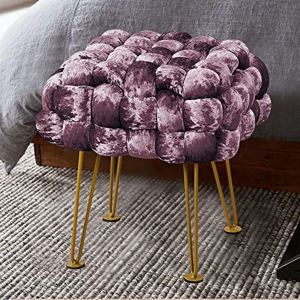 Black Soft Upholstered Ottoman Bench 16"x16"x16" F456