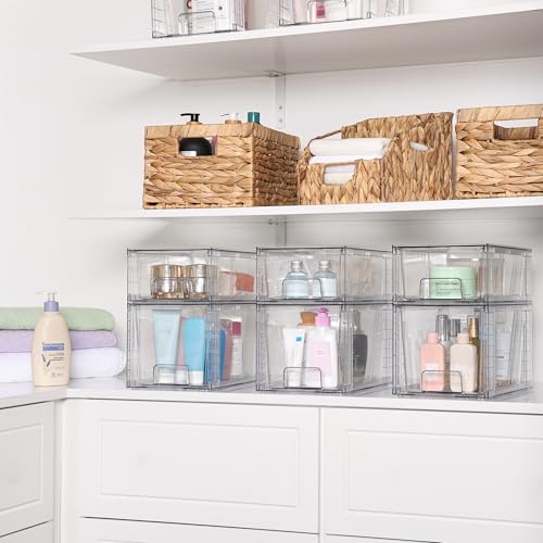 4 Pack Clear Stackable Plastic Storage Drawers X9093