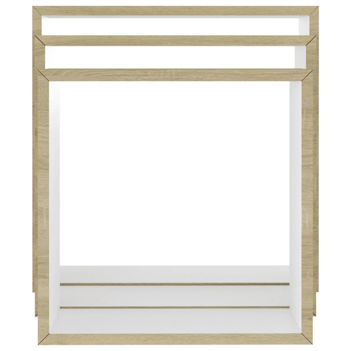 Set of 3 MDF Wall Mounted Floating Shelves White Sonoma Oak U85344