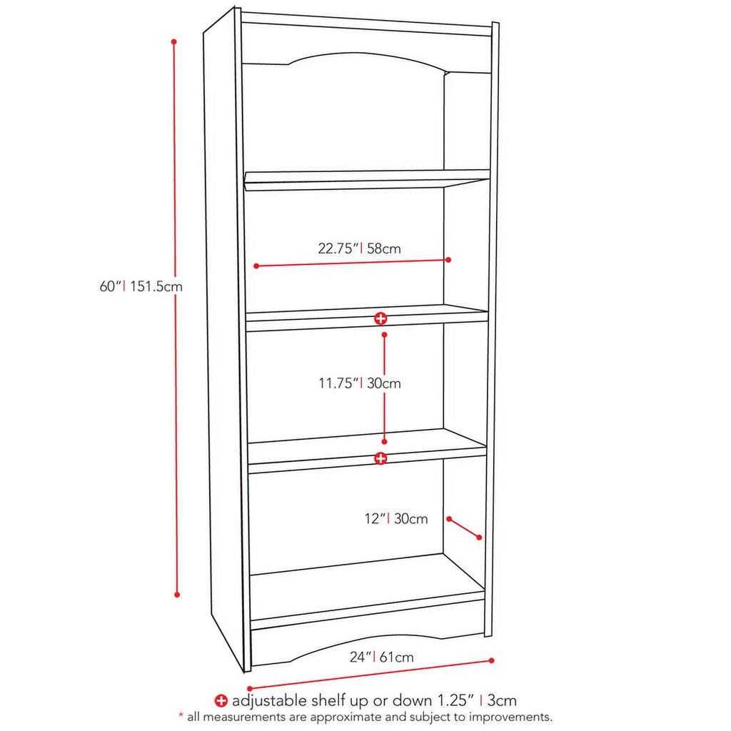 Black 60" Tall Bookcase A659218