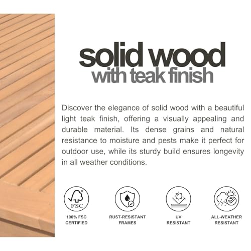 Extendable Patio Table Teak Finish H2169