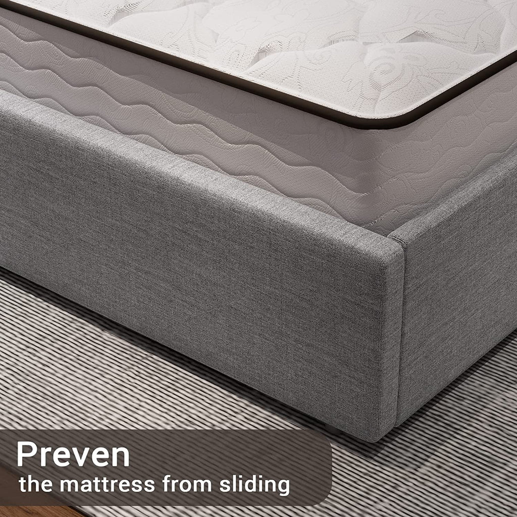 Queen Size LED Upholstered Platform Bed Frame with Drawers N851