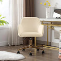 Velvet Desk Chair with Woven Backrest and Gold Base B748756