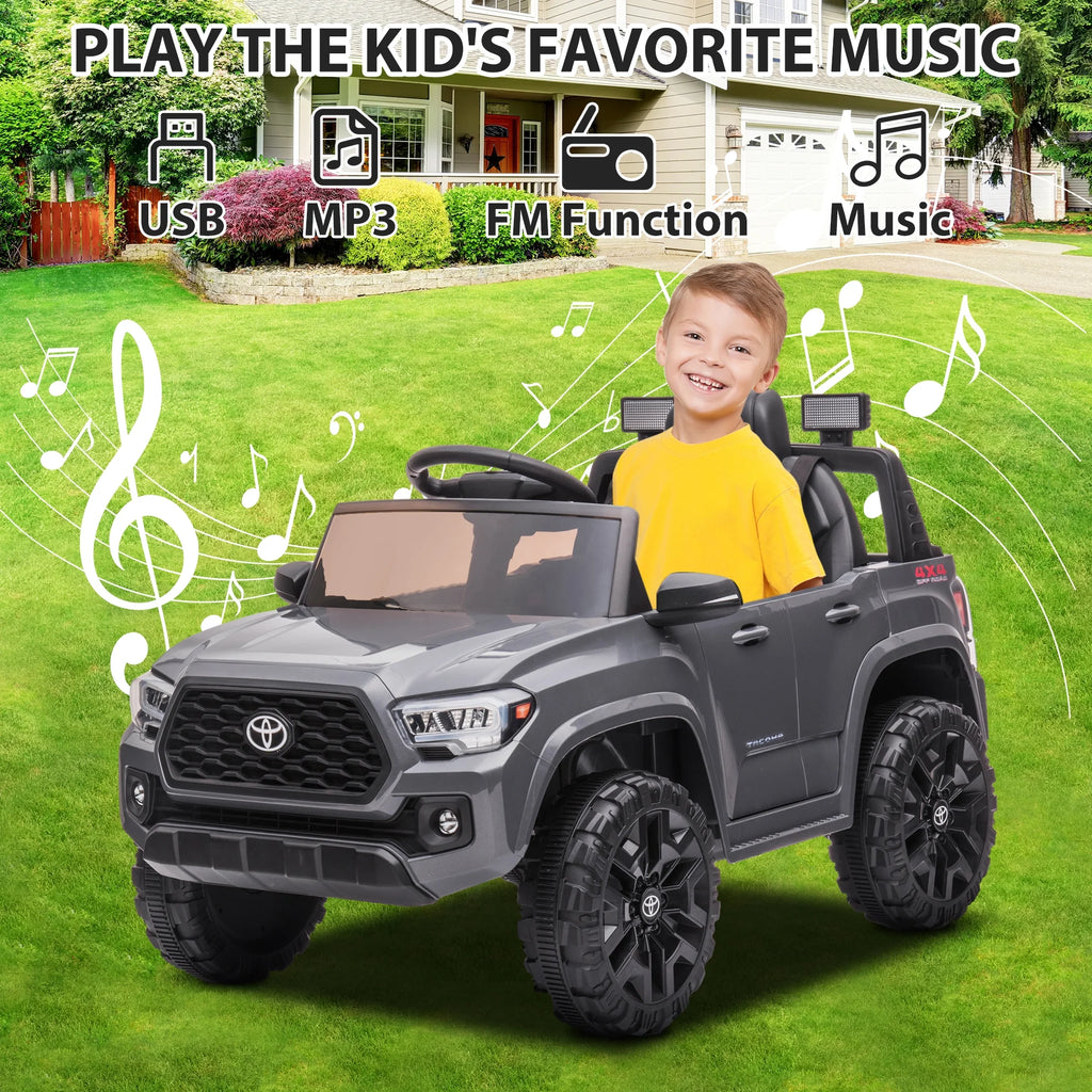 12V Battery Powered Ride on Truck with Remote Control, Gray I920377