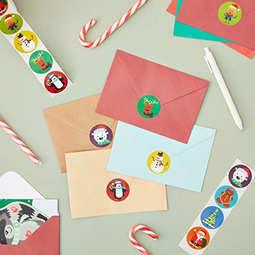 1,000-Piece Self-Adhesive Round Christmas Stickers O7250