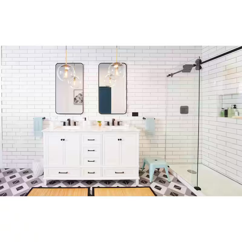 8 in. Widespread Double Handle Bathroom Faucet in Matte Black F70022