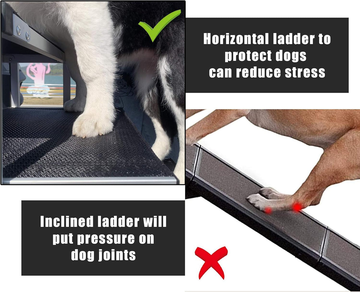Lightweight Aluminum Foldable Dog Steps with Nonslip Surface D508739