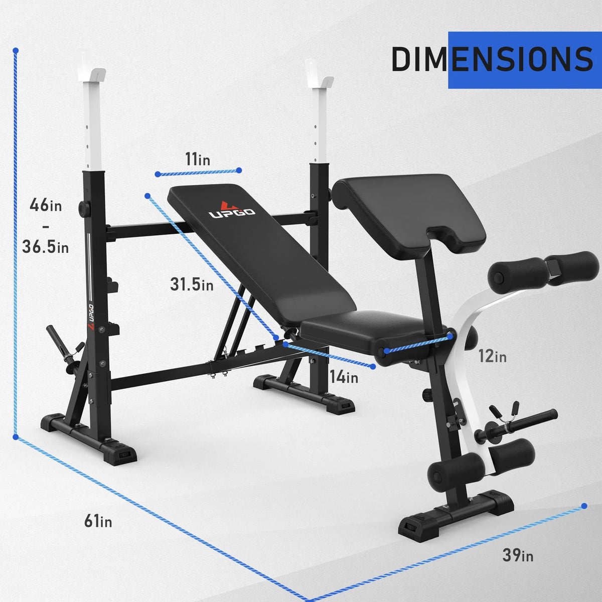 Standard Weight Bench with Preacher Curl Pad and Leg Developer B265