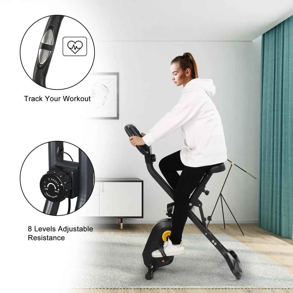 Adjustable Folding Stationary Exercise Bike I7587