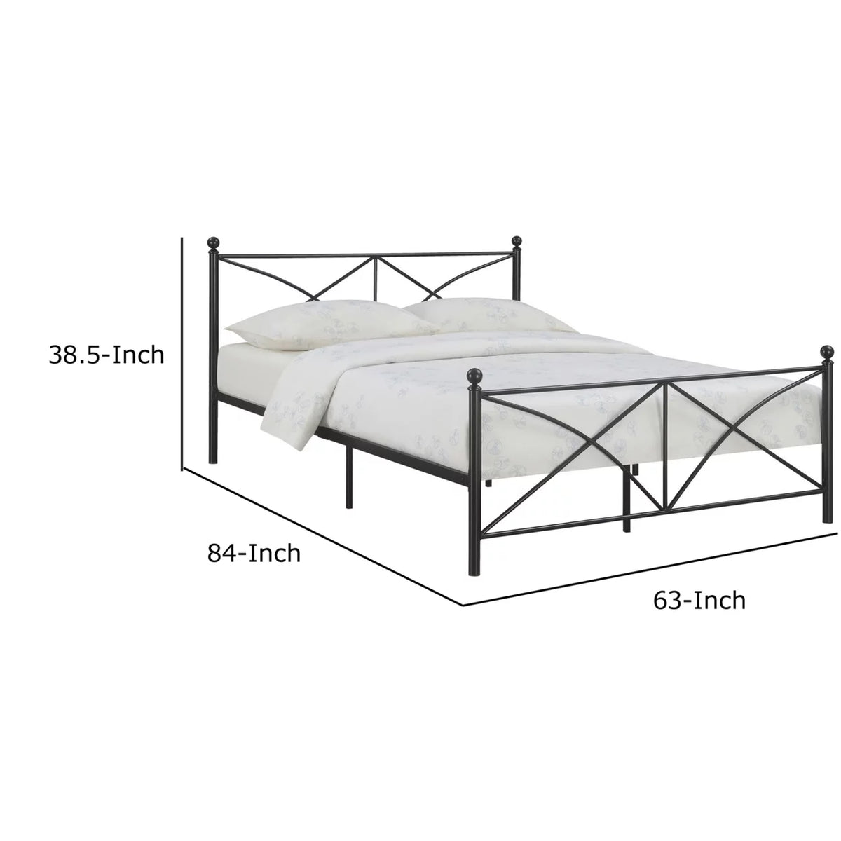 Queen Size Black Metal Bed D82769