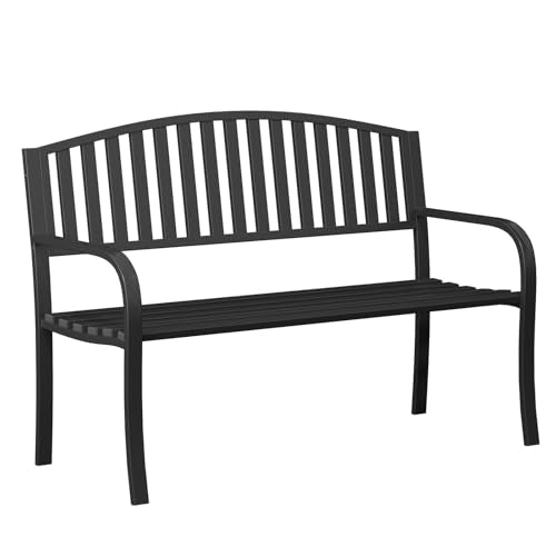 50" Heavy-Duty Metal Weatherproof Outdoor Bench F3093