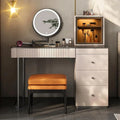 Gold Plated Stainless Steel 5 Drawers Makeup Vanity Table with Stool D87269