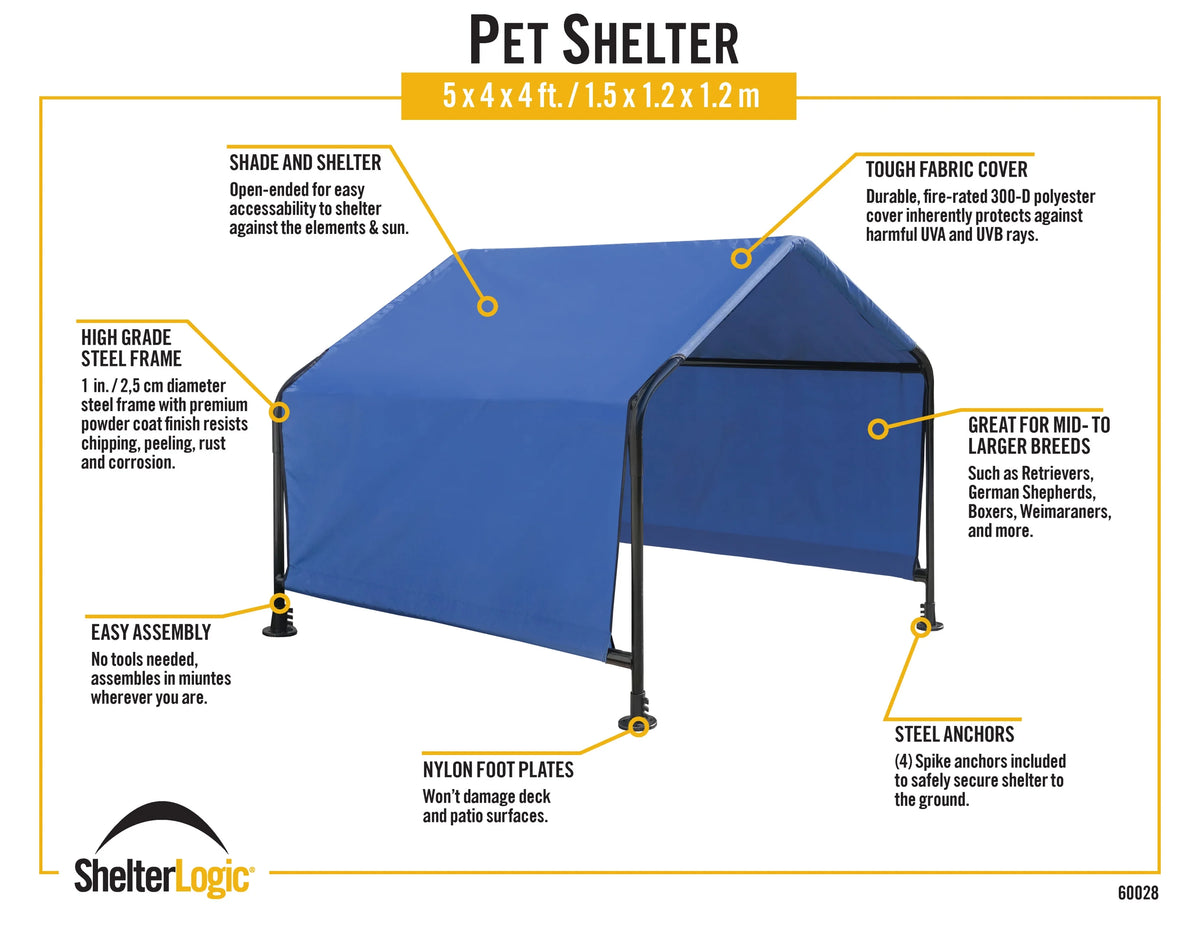 5' Outdoor Pet Shelter Canopy Shade Tent N937873