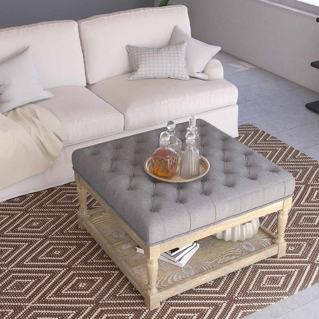 Square Coffee Table in Black Off White F152