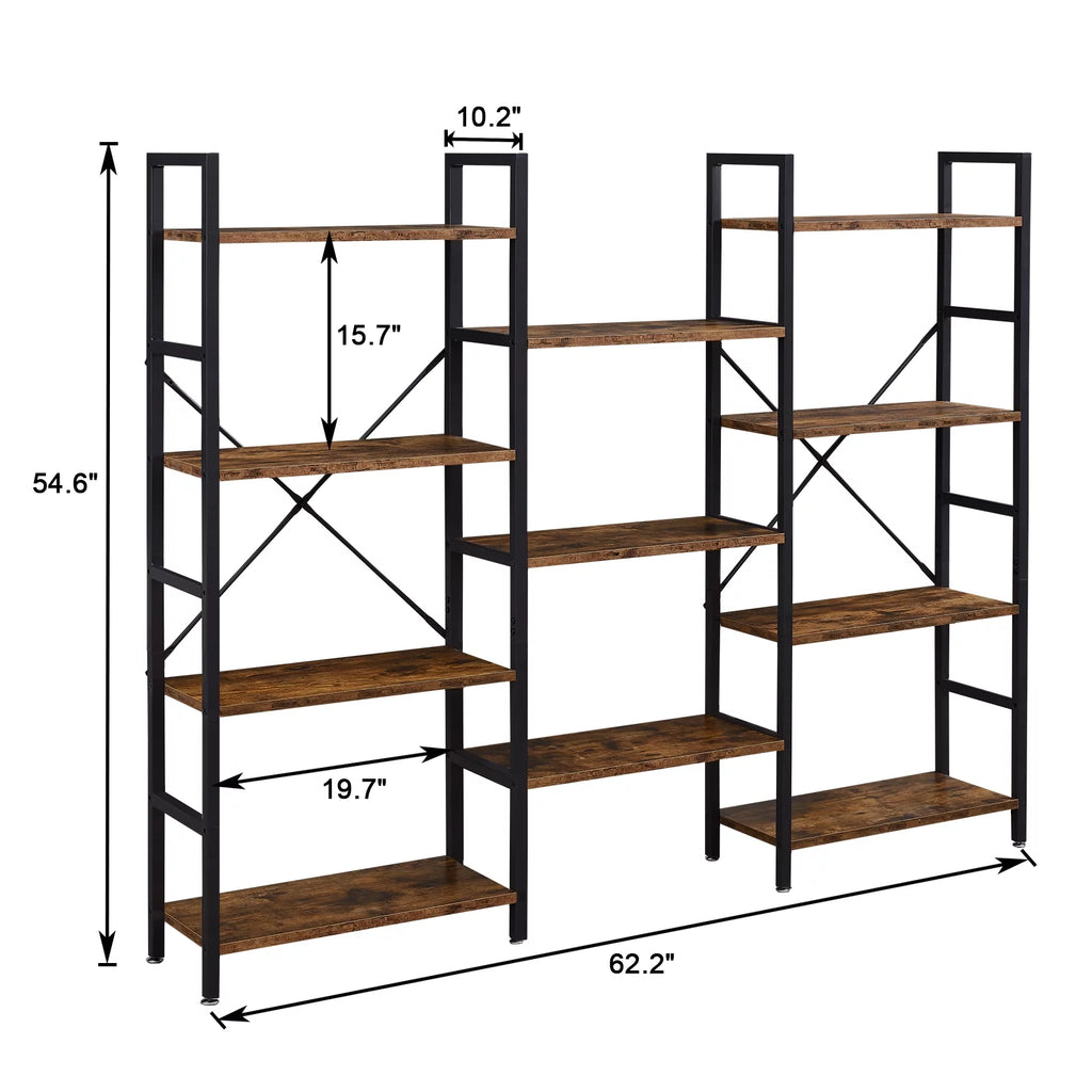 4 Tier Bookshelf with 11 Open Display Shelves I682819