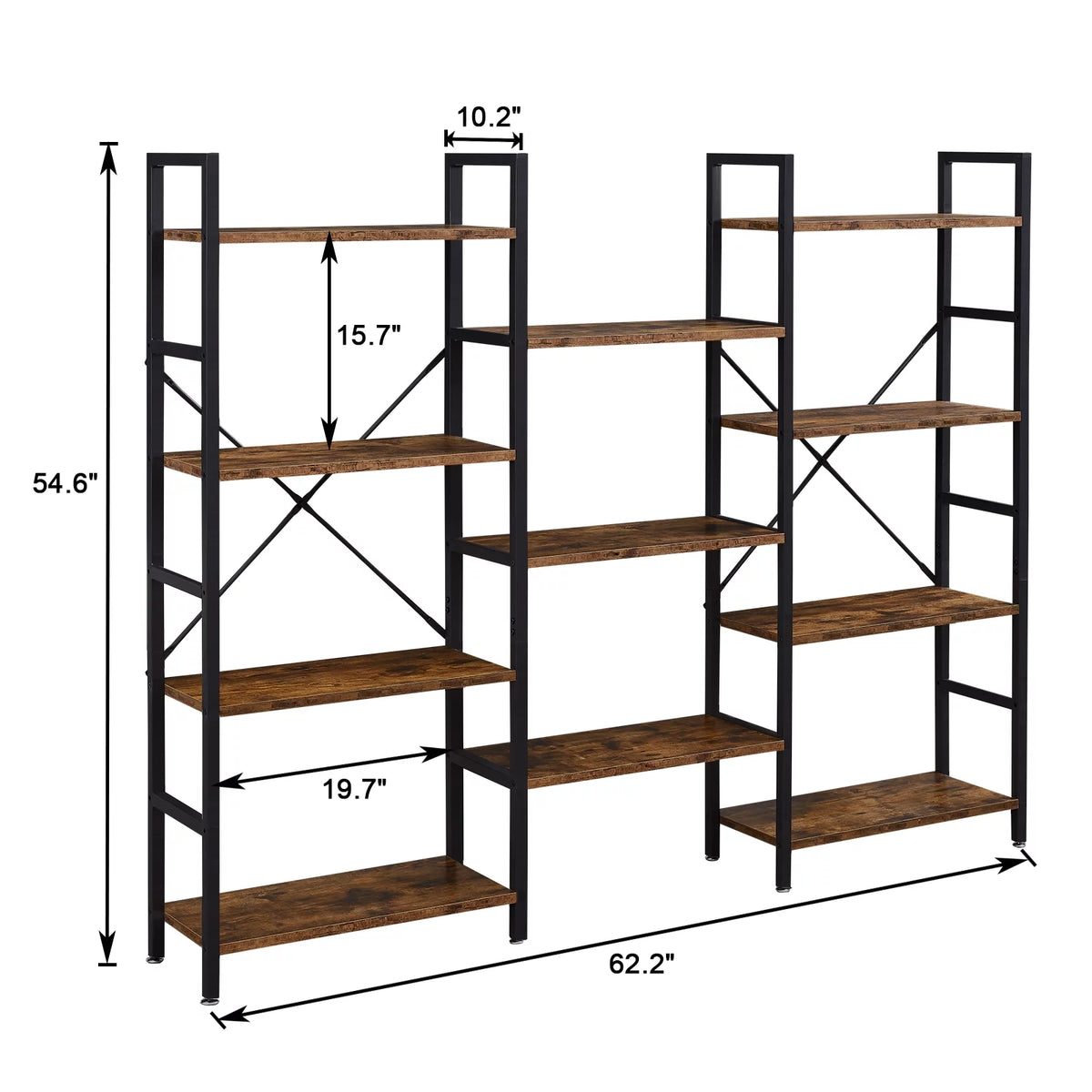 4 Tier Bookshelf with 11 Open Display Shelves I682819