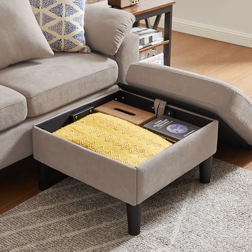 Light Grey Convertible Sectional Sofa J79603