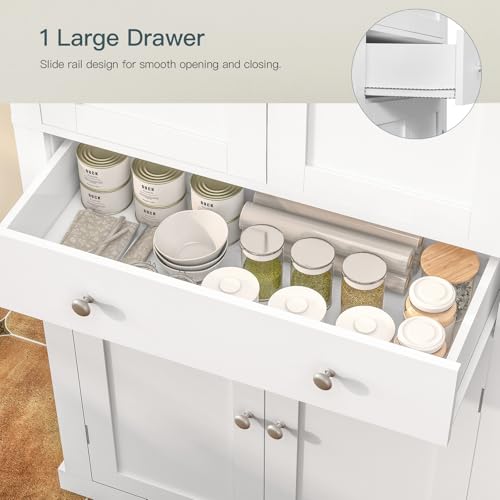 72” Black Kitchen Pantry Cabinet with 4 Doors and 1 Drawer E651