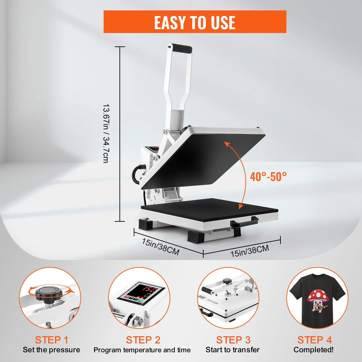 15"x15" Swing Away Heat Press Machine R89808