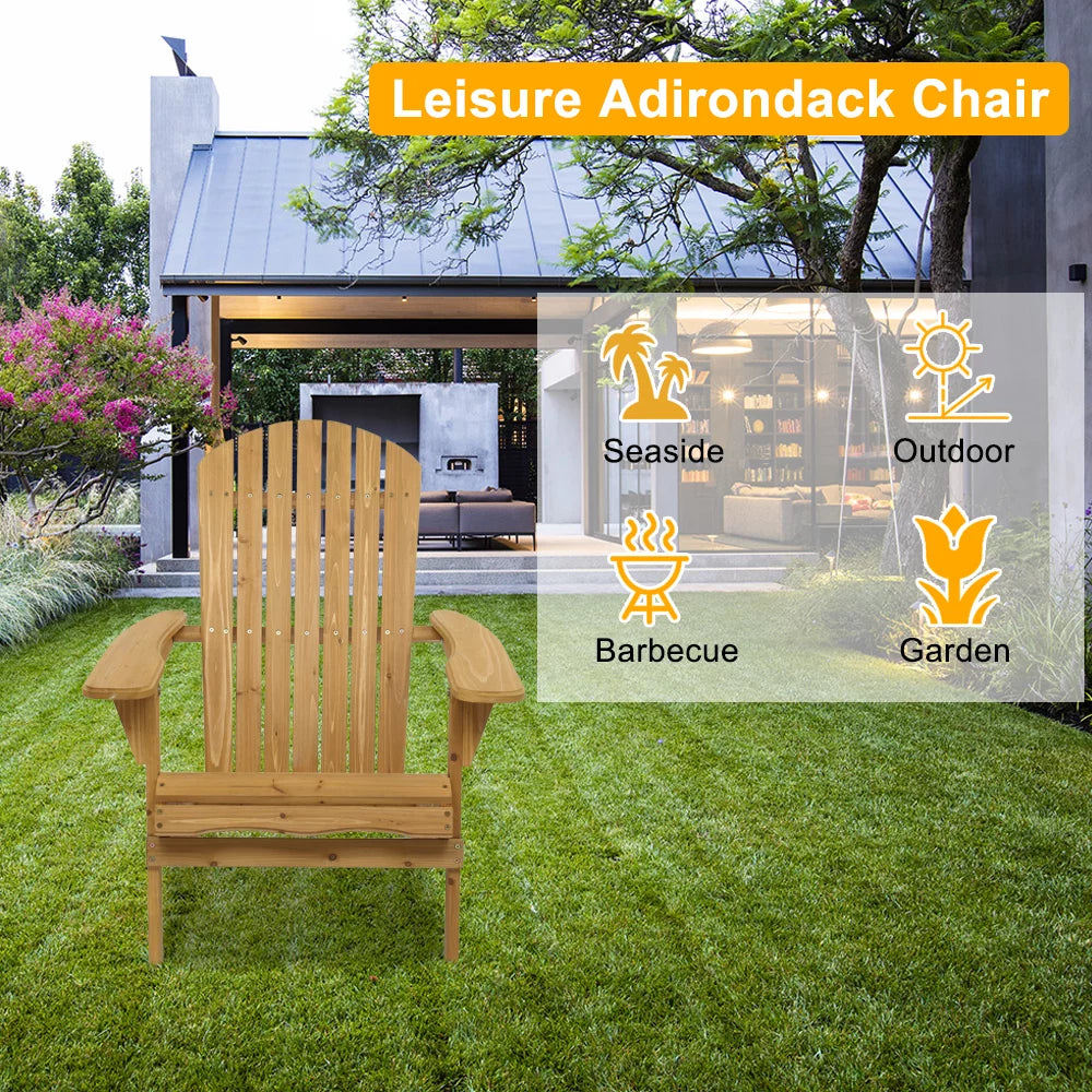Yellow Wooden Folding Adirondack Chairs W579449