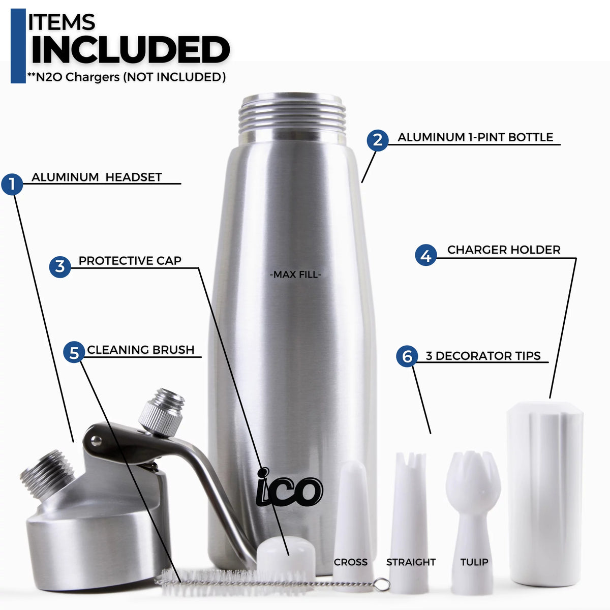 Aluminum Whipped Cream Dispenser 1 Pint T781