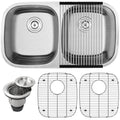 32 1/2" 16-Gauge Stainless Steel Undermount Double Basin Kitchen Sink Y172