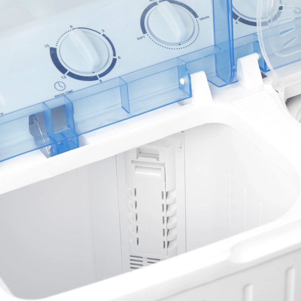 2 in1 Portable Mini Washing Machine Top-Load Twin Tub Washer Spin Dryer, White K738