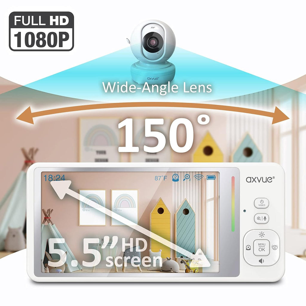 Video Baby Monitor with 5.5” Screen and 1080P Pan/Tilt Camera E294