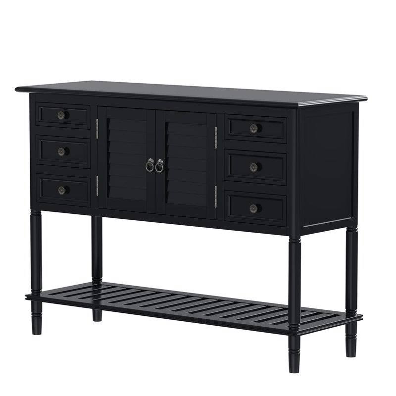 Red Console Table with 6 Drawers W37099
