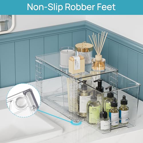 4 Pack Clear Stackable Plastic Storage Drawers X9093