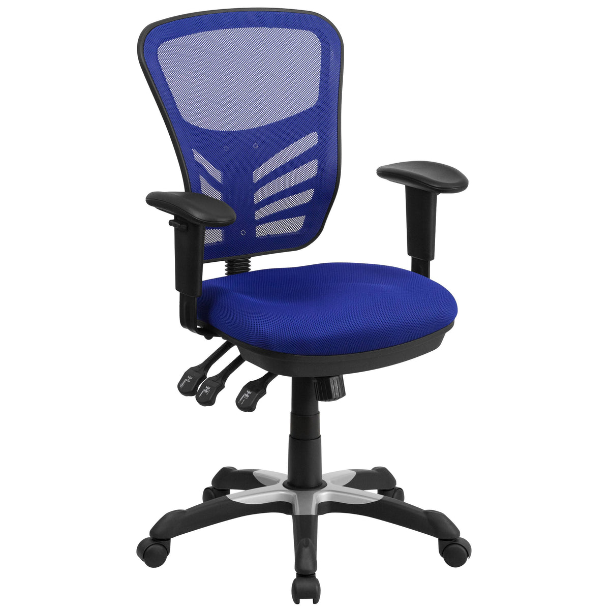 Blue Mesh Ergonomic Office Chair with Adjustable Arms P687341