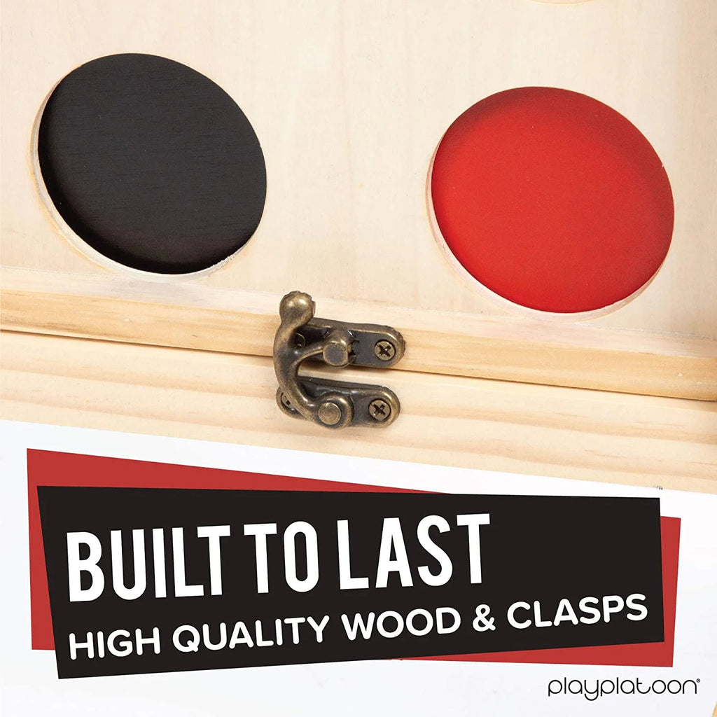 Wooden 4 in a Row Game with Coins, Case and Rules P9713
