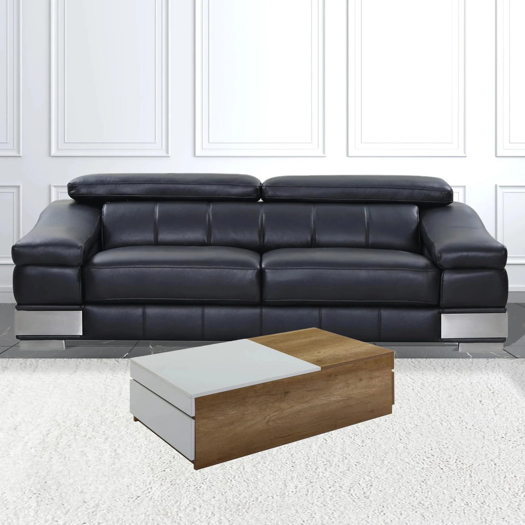 Oak White 2 Drawer Rectangular Coffee Table R715