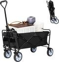 Folding Wagon Cart with Wheels, Black E636