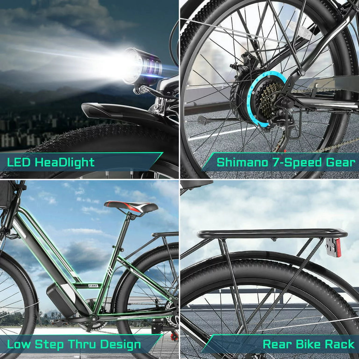26'' Electric Bike with Carrier Rack I723684