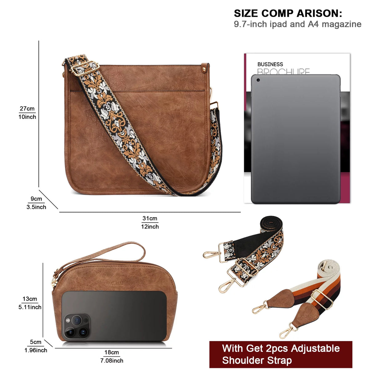 Leather Crossbody Bag and Wallet Set N1717