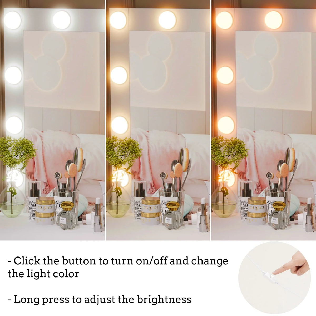 White Makeup Vanity Table with Mirror and 7 Drawer R4166