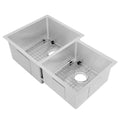 32 in. Double Bowl Stainless Steel Kitchen Sink with Bottom Grid F112