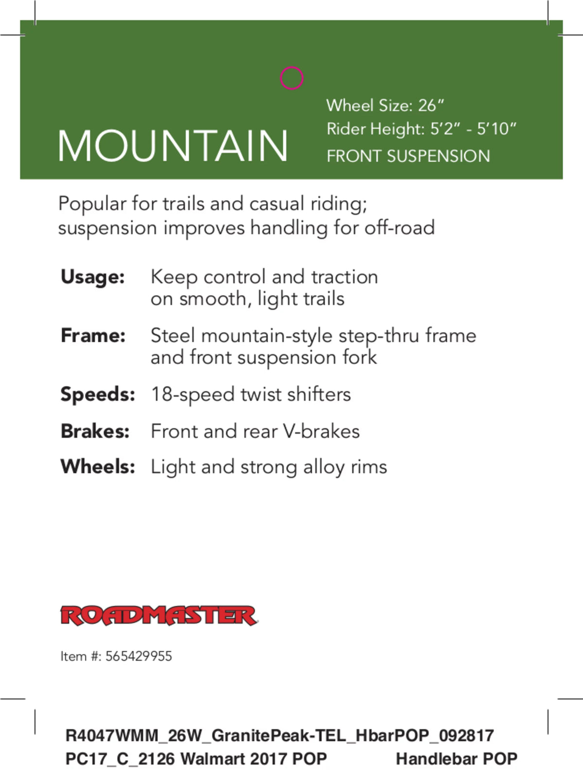 Women's 26-inch Mountain Bike G116