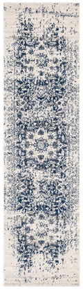 Cream Navy Traditional Runner Rug N301826