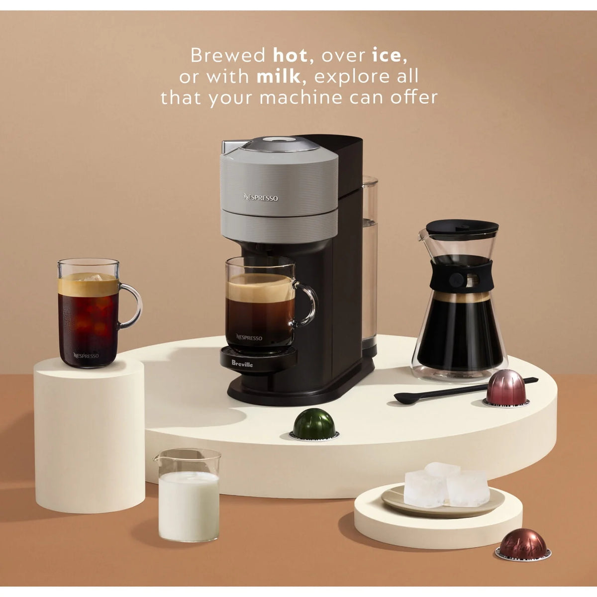 Red Coffee and Espresso Maker with Milk Frother P18216