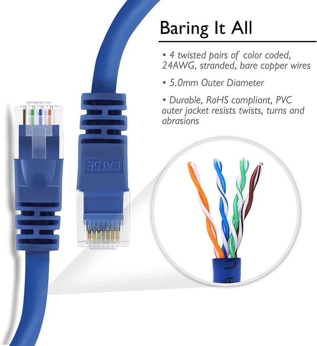 Cat5e Ethernet Patch Cable 1 Foot Blue Q34435