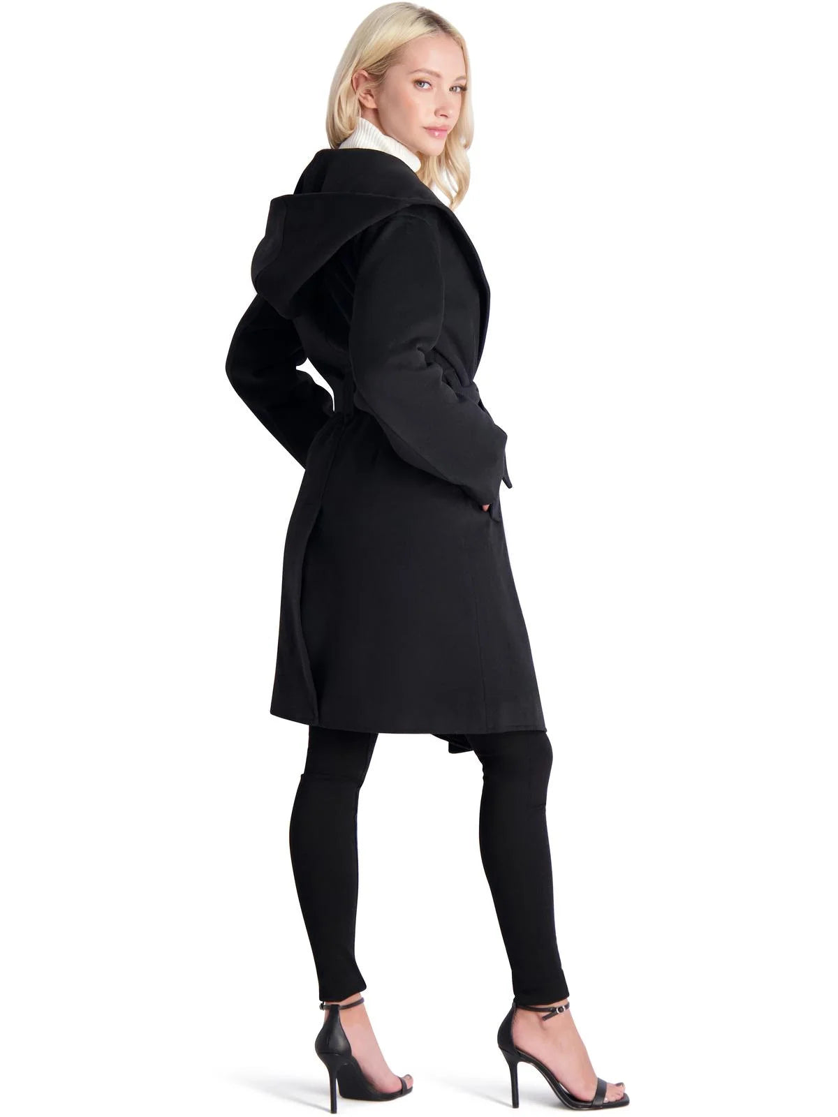 Women's Double Breasted Hooded Robe Coat O445