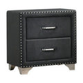 Gray Velvet Upholstered Wood Nightstand V375