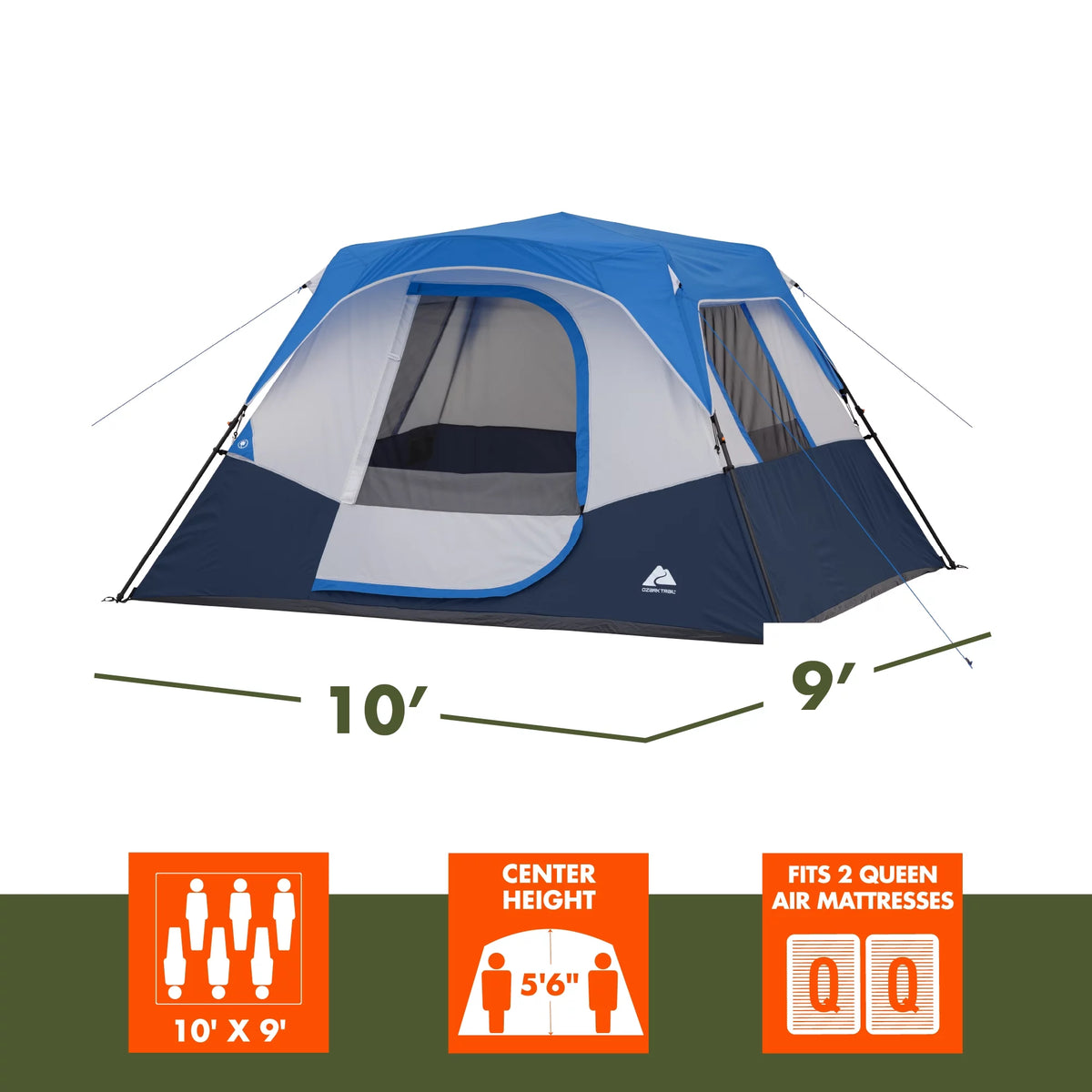 10' x 9' 6-Person Instant Cabin Tent Z6060
