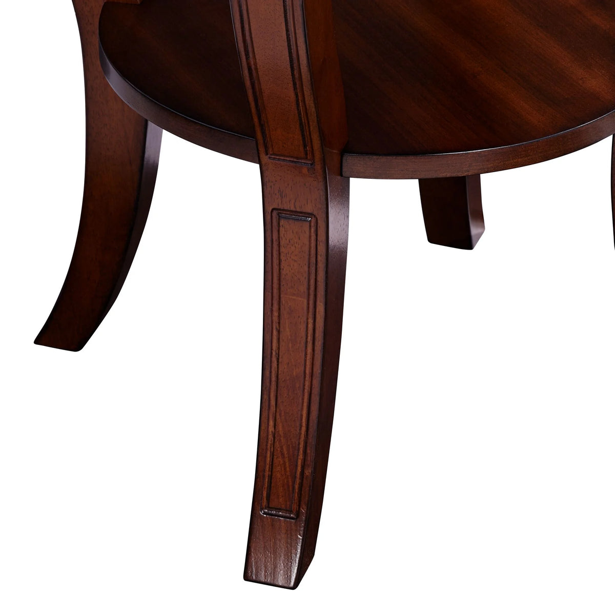 Vintage Cherry Wood Round Side Table with Lower Shelf Z3778