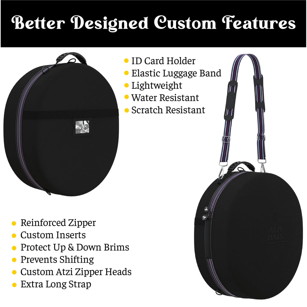 Cowboy Hat Travel Box Large Wide Brim Fedora Case Universal Size Hat Carrier P9386