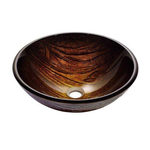 Gold Glass Vessel Sink and Waterfall Faucet U772