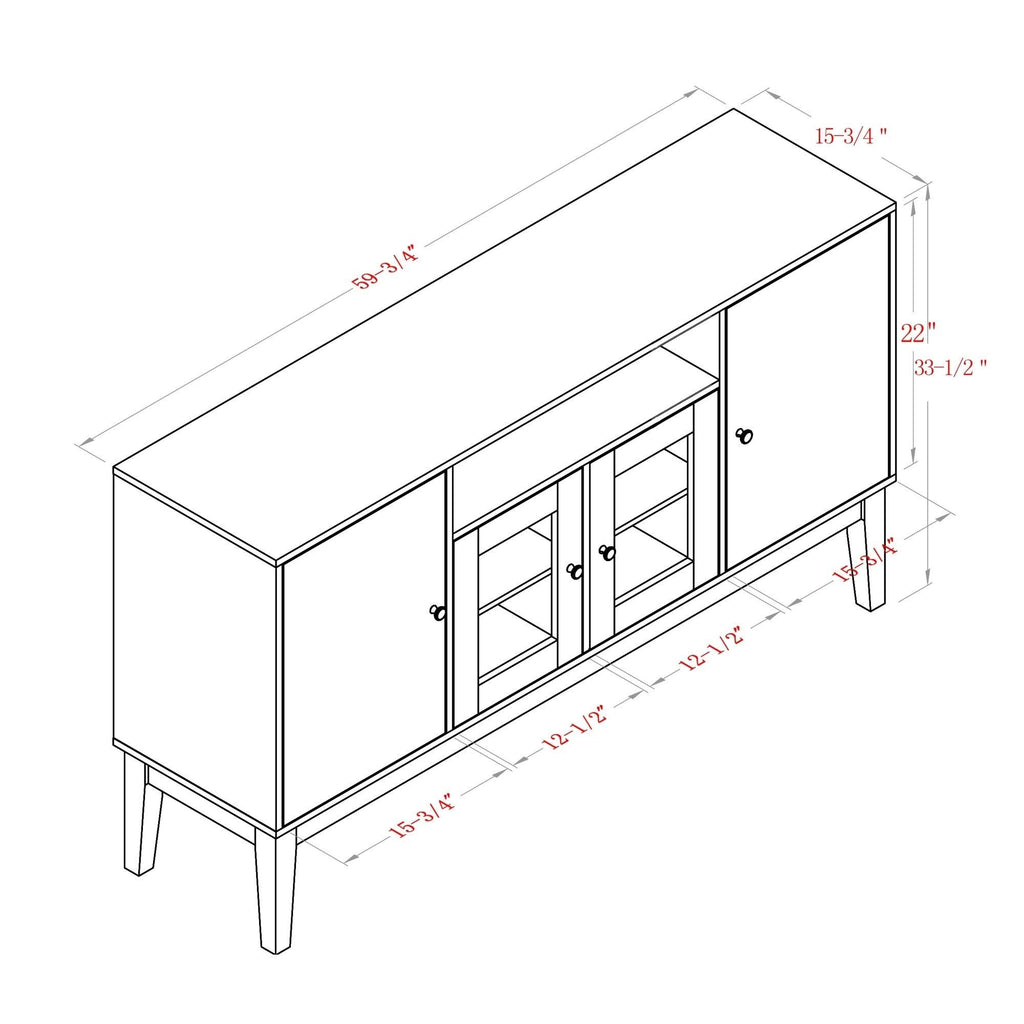 Solid Wood Sideboard Cabinet F46874